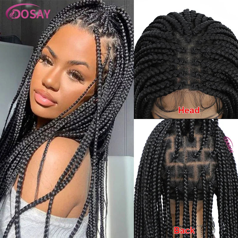 36 Inch Knotless Cornrow Box Braided Wig | HD Full Lace | Hand Tied