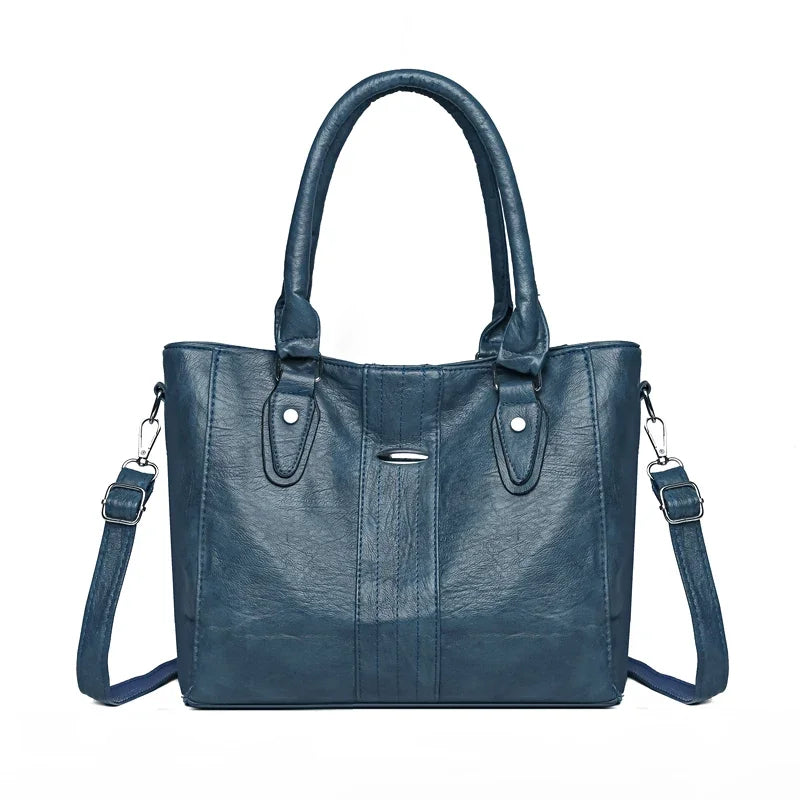 New Soft Leather Tote | Sophisticated Luxury Designer Shoulder Bag | Elegant Large-Capacity Commute Purse | "Dignified" Soft Vintage Handbag for Versatile Styling Luxegan