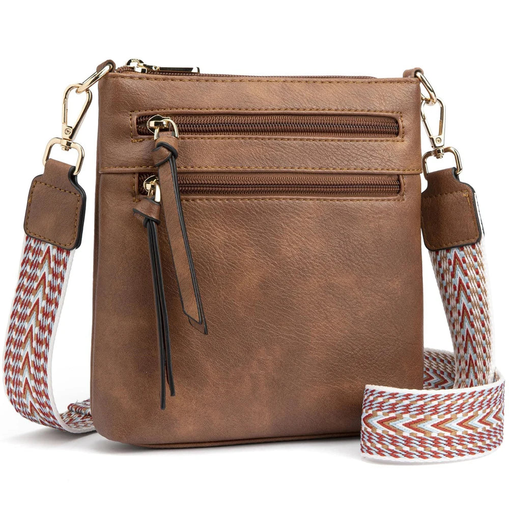 New Casual Double Zipper Crossbody Bag | Sophisticated Retro Simple Phone Bag | Elegant Women’s Single Shoulder Handbag | Luxury Multi-Functional PU Leather Satchel with "Dignified" Soft Finish Luxegan
