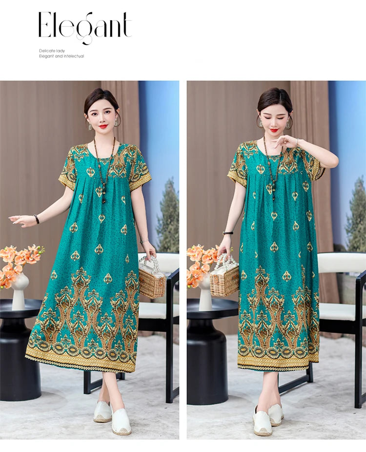 New 2025 Women Dress Female Casual short Sleeve cotton Dresses loose solid Vintage Sweet Clothing Vestidos  vestido verano