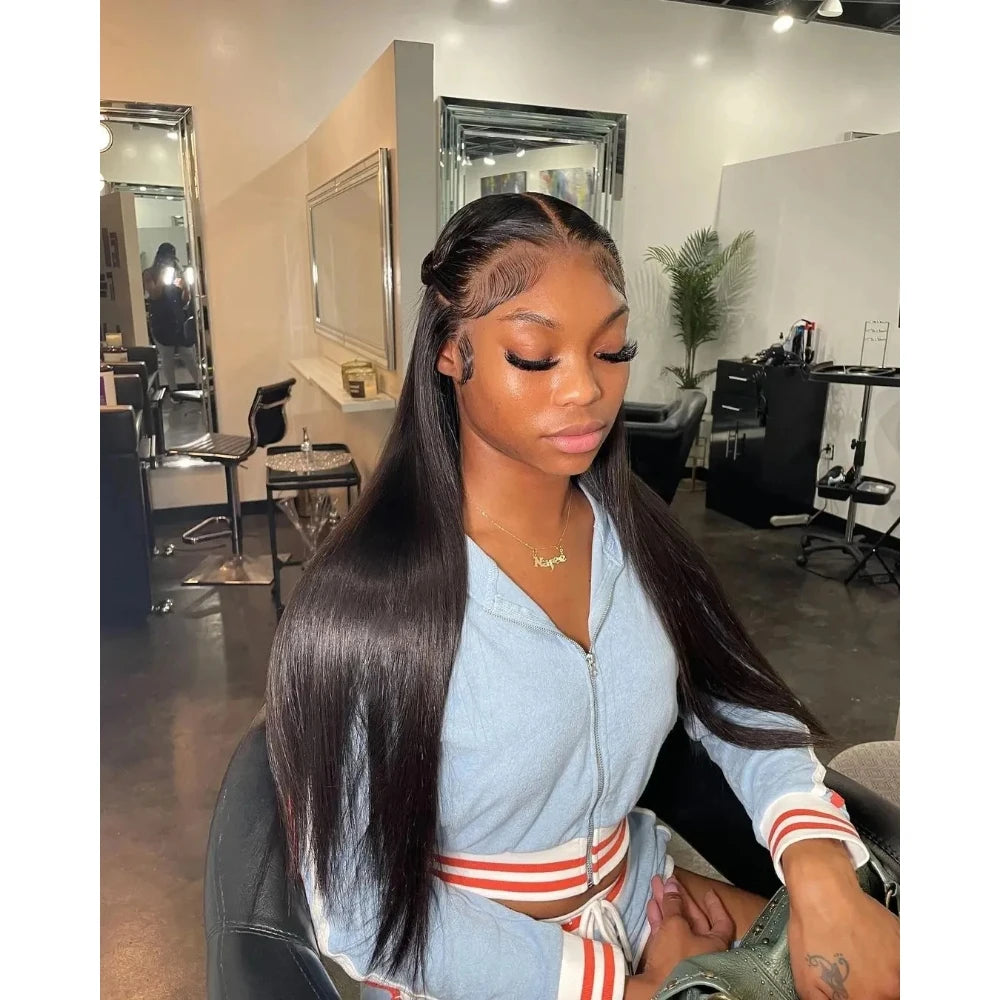 Raw Vietnamese Bone Straight HD Lace Wig | Sophisticated "36 Inch Glueless" Silhouette | Elegant 220% Density Ready-to-Wear Unit | "Dignified" High-Performance 5x5 Transparent Essential for Radiant Versatile Styling Luxegan