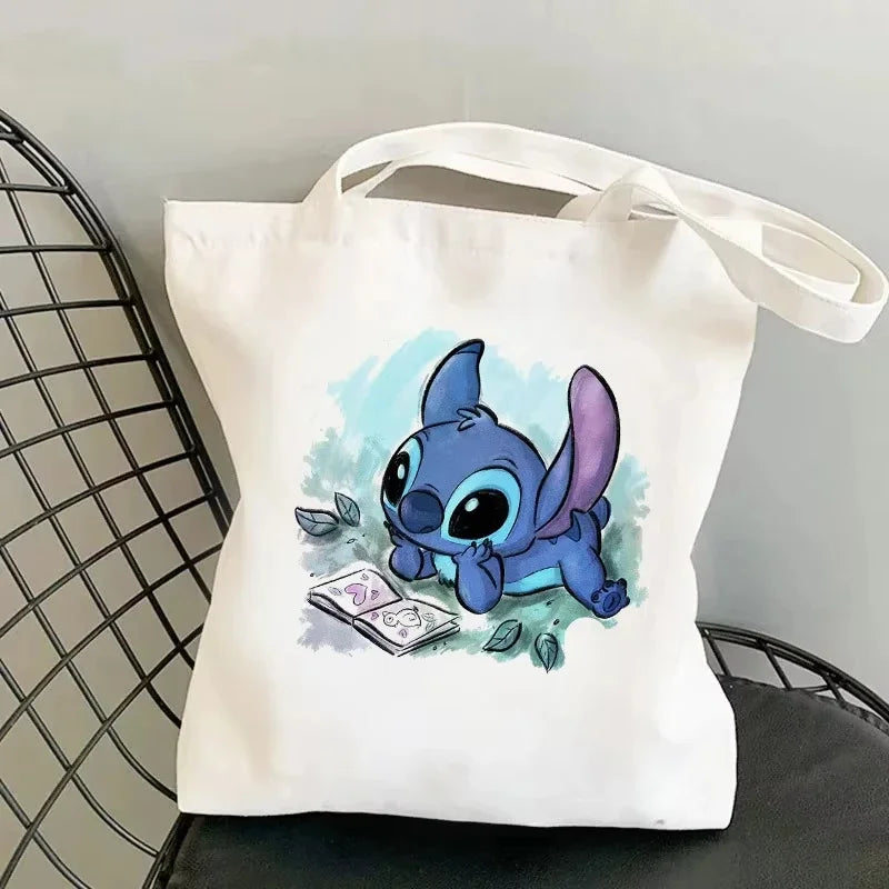 Disney Lilo & Stitch Cartoon Canvas Bag | Unisex Large Capacity Student Backpack & Shoulder Tote | Casual Shopping Totes Luxegan