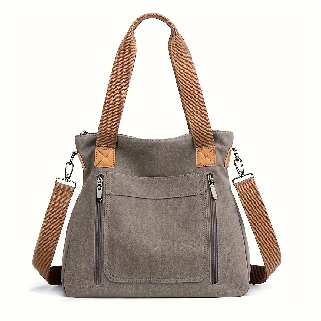 Canvas Large Capacity Casual Tote | Versatile Shoulder Crossbody Bag Luxegan