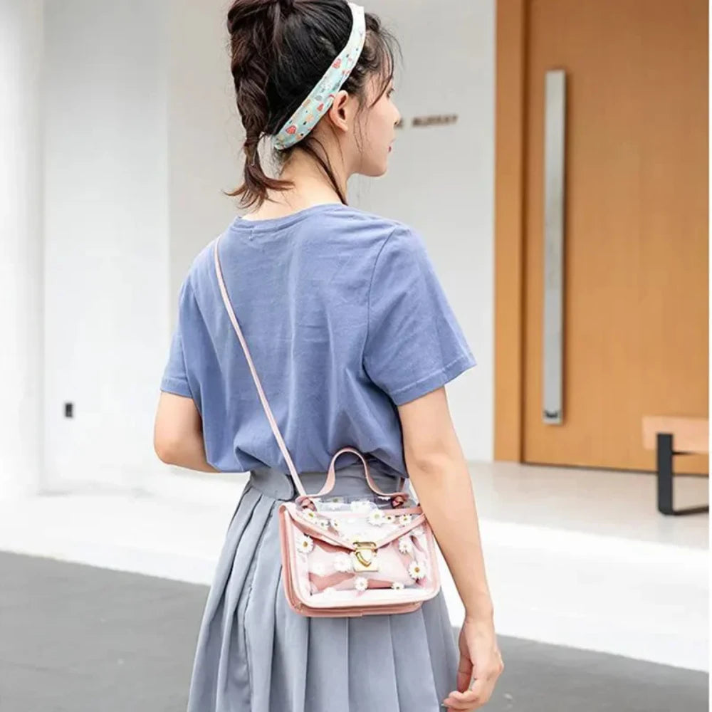 Women's Cute Print Transparent Crossbody Bag | Diagonal Straddle Shoulder Bag Luxegan