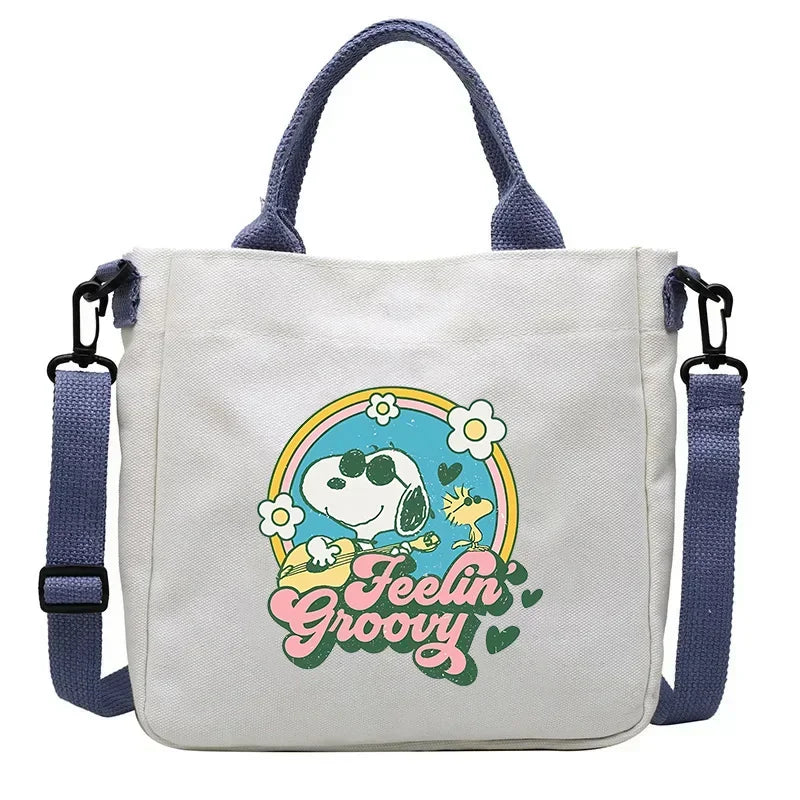 Kawaii Snoopy Cartoon Canvas Bag | Crossbody School Bookbag for Students Luxegan