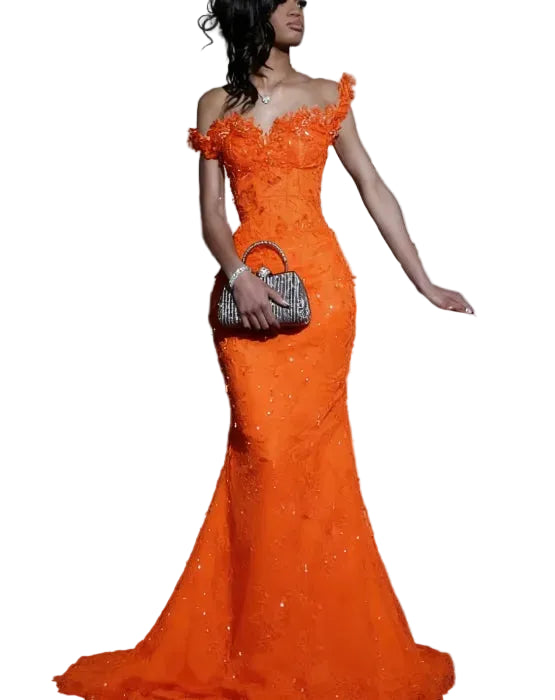 Bespoke Red South African Matric Dance Dress | Luxury Crystal Mermaid Evening Gown | Elegant O-Neck Full Sleeve Formal Party Dress | Premium Satin Lycra Trumpet Gown with Sweep Train Luxegan