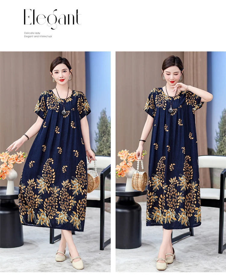 New 2025 Women Dress Female Casual short Sleeve cotton Dresses loose solid Vintage Sweet Clothing Vestidos  vestido verano