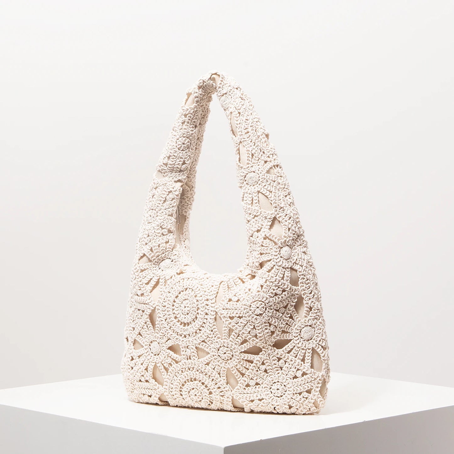 Pattern Hollow Woven Shoulder Bag | Bohemia Straw-Style Beach Bag | Premium Crochet Set Vacation Handbag for Spring & Summer Luxegan