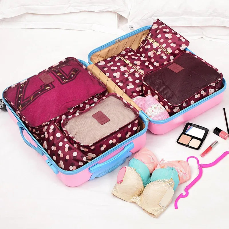 6 PCS Travel Storage Bag Set | Tidy Organizer Wardrobe Suitcase Pouch Luxegan