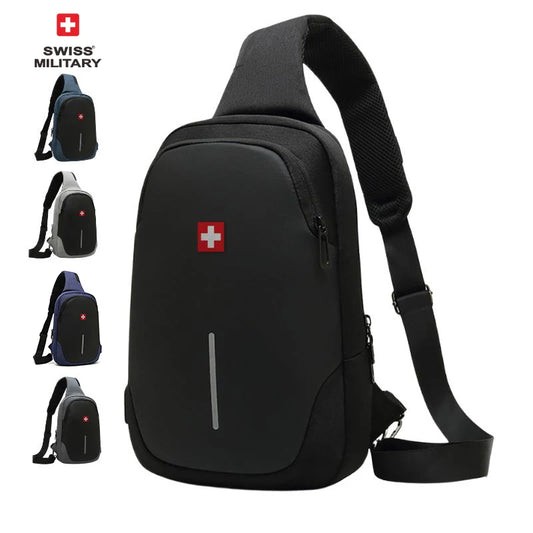 Smart Anti-Theft Waterproof Sling Pack | Sophisticated "Box Chest Bag" Silhouette | Premium Oxford Tech Crossbody Shoulder Bag for Men | Famous Brand Versatile Essential for Modern Urban Commuting Luxegan