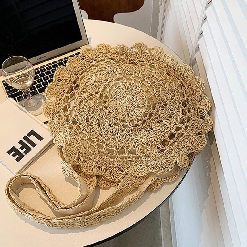 Bohemian Straw Bags for Women | Circle Beach Handbags & Rattan Shoulder Bags Luxegan