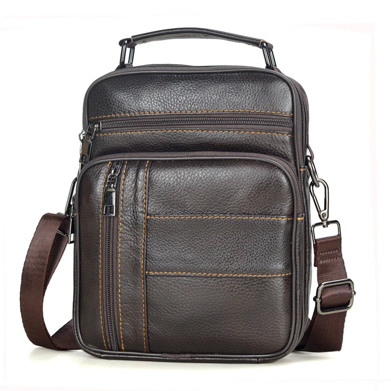 Hot Fashion Men's Genuine Leather Messenger Bag | Luxury Brand Soft Crossbody for Mini Pad & Shoulder Use Luxegan