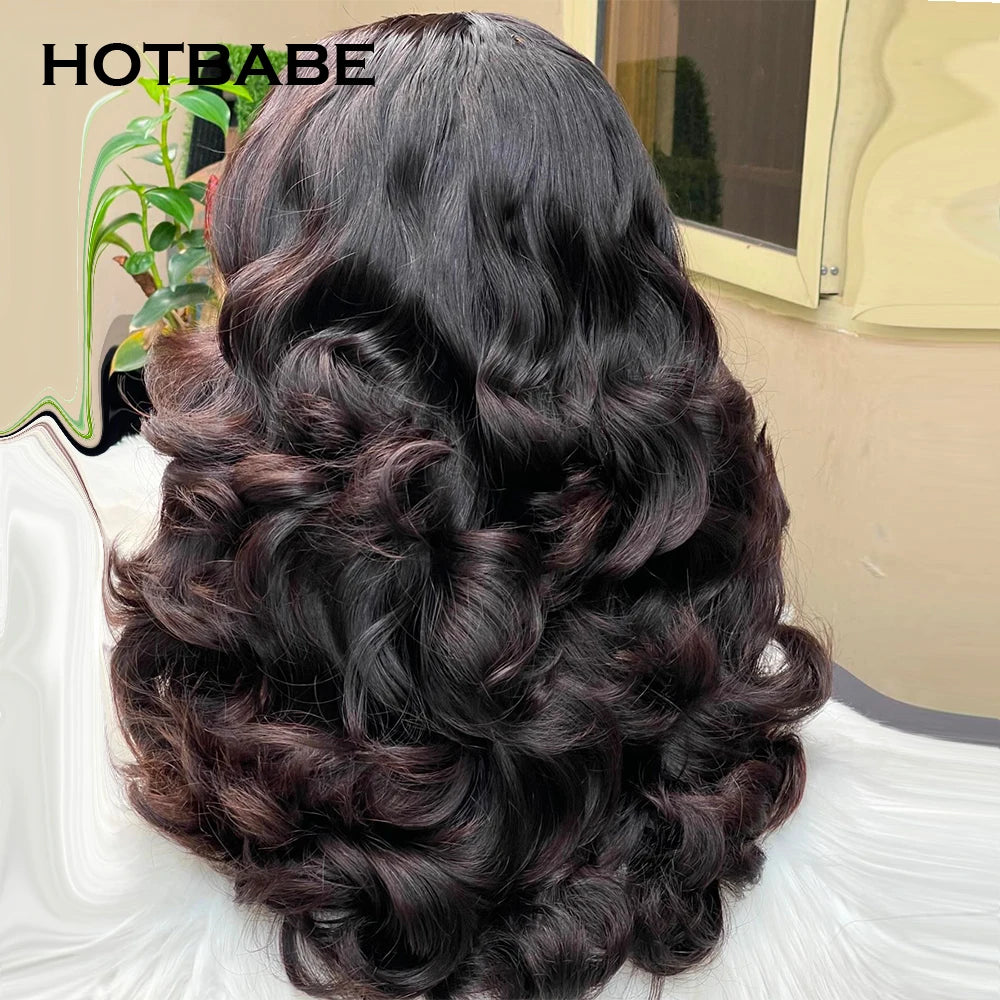 400 Density Bouncy Curly Super Double Drawn Glueless Wigs Human Hair 13x6 HD Lace Frontal Wig Preplucked Wear And Go HD Lace Wig