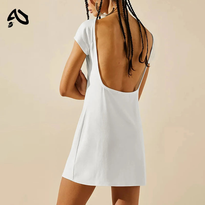 Original Casual 94% Cotton Summer Women's Dresses Solid Short Sleeve Spilt Long Midi Dress Fashion Sundress Female Clothing