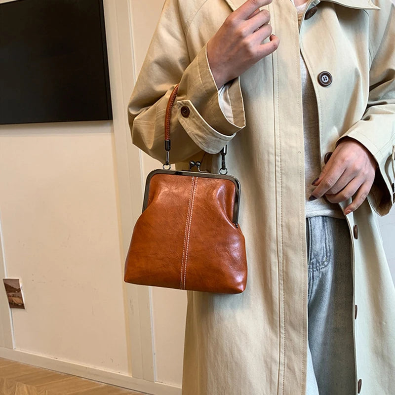 New Women’s Fashion Soft Leather Crossbody Bag | Vintage Evening Party Shoulder Tote | Versatile Cosmetic Bag & Wallet Purse with Elegant Flap Design Luxegan