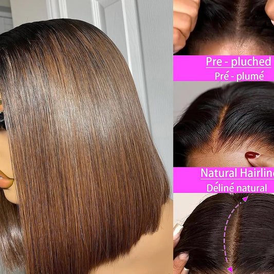 Vietnamese Bone Straight Chocolate Brown Bob Wig | Sophisticated "12A Super Double Drawn" Silhouette | Elegant 13x4 Transparent Lace Frontal | "Dignified" High-Performance 100% Human Hair for Radiant Versatile Styling Luxegan