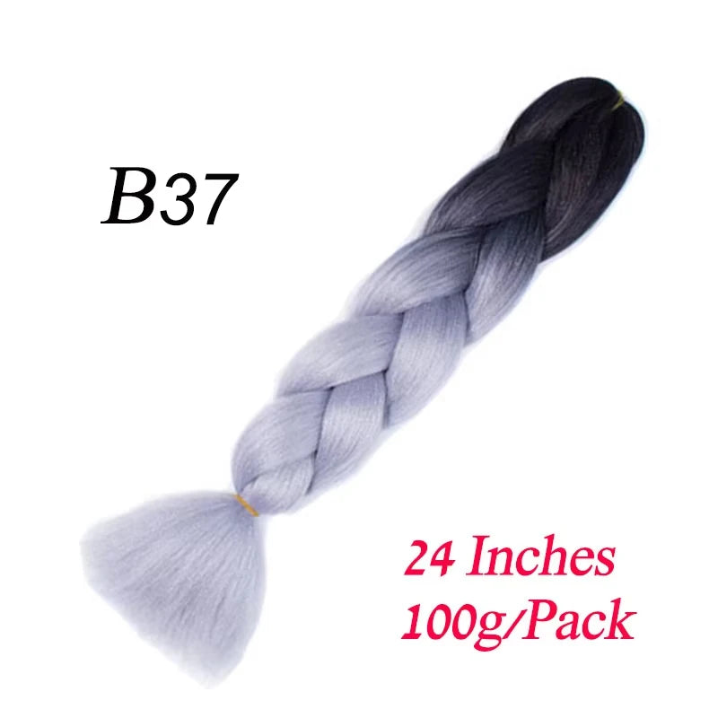 Lihui 24 Inch Pre-Stretched Synthetic Braiding Hair – Kanekalon Jumbo Braid | 100g | 100+ Ombre Colors
