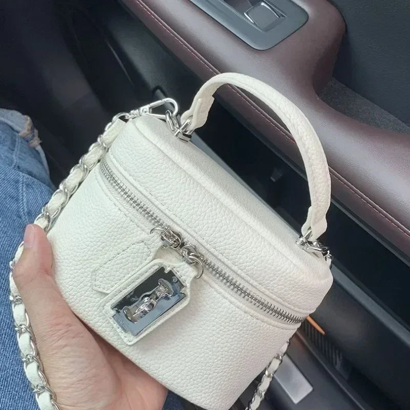 Fashion Box Women’s Handbag | Sophisticated Designer Thick Canvas Shoulder Bag | Elegant Casual Spring & Summer Crossbody | Luxury Small Square Purse with "Dignified" Structured Frame Luxegan
