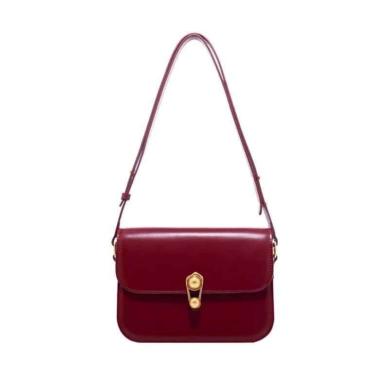 Women's Bag Luxury Brand | New Fashion Shoulder & Crossbody Square Bags (Designer Split Leather Tote Handbag with Lock) Luxegan