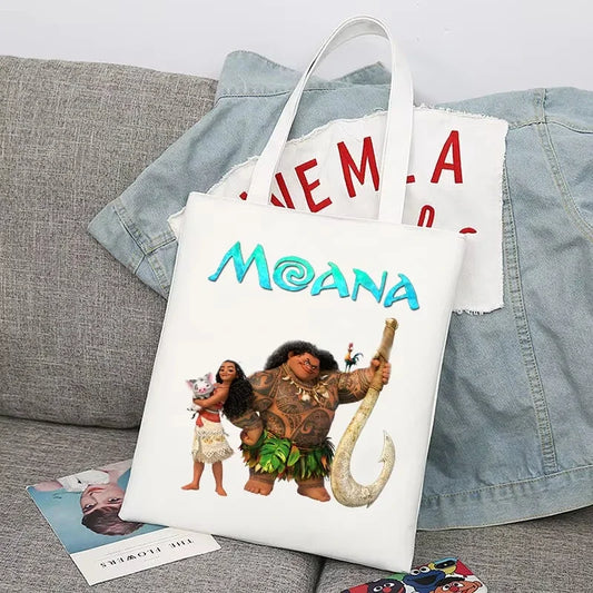 New Disney Moana Cartoon Canvas Shopper Bag | Unisex Large Capacity College Handbag & Shoulder Tote Luxegan