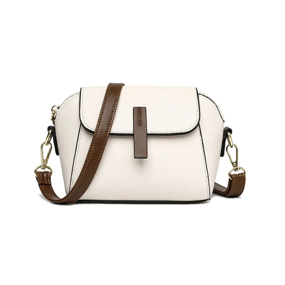 Elegant Genuine Leather Crossbody Bag | Luxury Solid Color Cow Leather Handbag | Fashionable Women's Shoulder Bag | Professional Business Messenger & Bucket Purse Luxegan