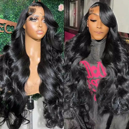 Body Wave HD Lace Frontal Wig - 13x6 Transparent Swiss Lace Front Wig - 100% Brazilian Remy Human Hair Closure & Frontal Long Wig for Women (26+ Inch, All Colors Dyeable) Luxegan