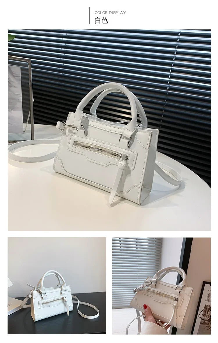 Western Style Crossbody Bag | Simple Textured Square Handbag Luxegan