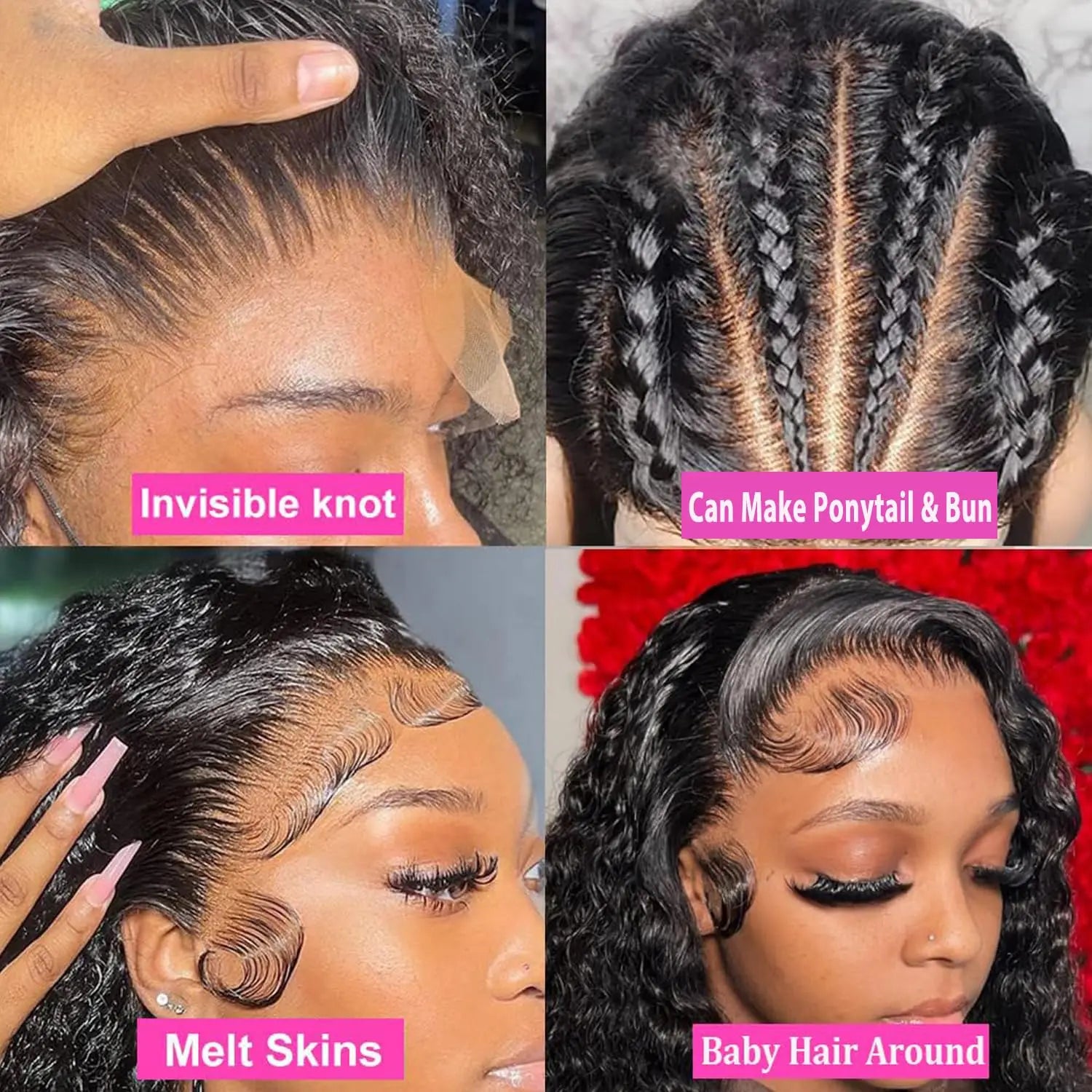 Invisi-Strap 360 HD Full Lace Glueless Wig | Sophisticated "Deep Curly" Water Wave Silhouette | Elegant 250% Density Lace Frontal | "Dignified" Brazilian Human Hair Wig for Radiant Versatile Styling Luxegan