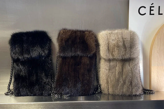Real Mink Fur Bag Crossbody Bags For Women Phone Bag Lady Shoulder Bags Real Fur Bag Female Messenger Bag Winter Handbag Ladies Luxegan