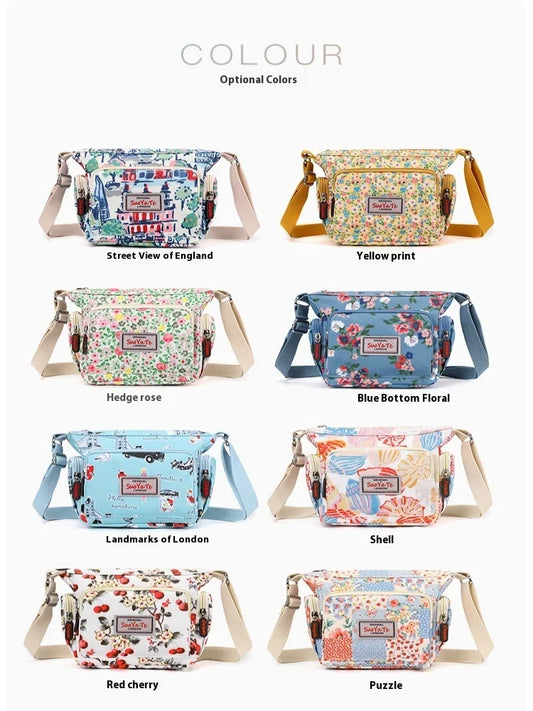 Nylon Shoulder Bag | Fashionable Small Square Bag & Waterproof Large Capacity Mommy Bag Luxegan