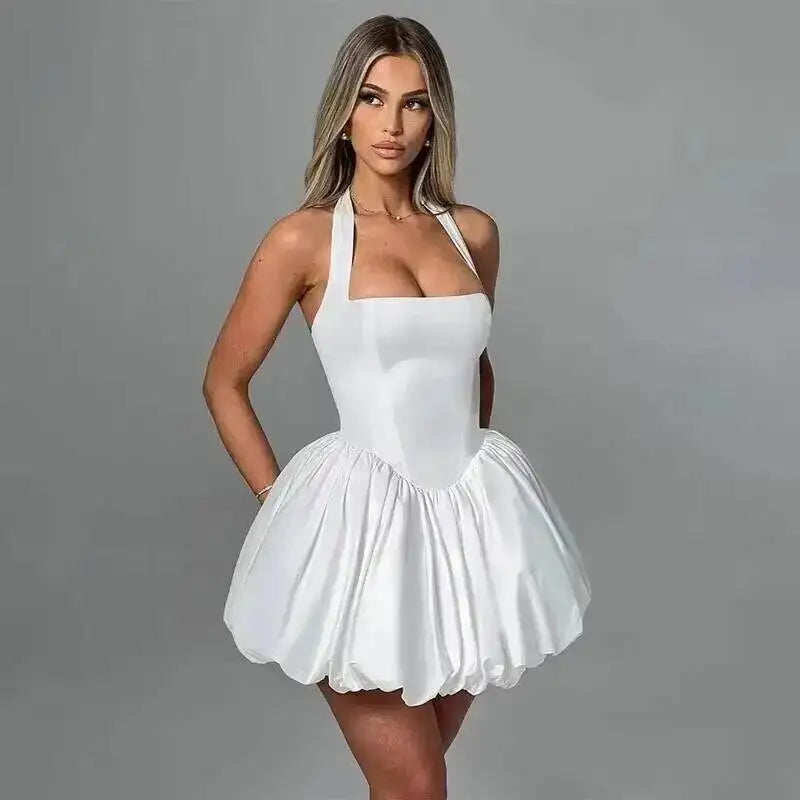 Townlike Bow Backless Sexy Party Dress Women Mini 2025 Spring Summer Dress Waist Wrap A-line Ball Gown Dresses