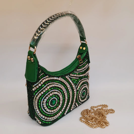 Soft Rhinestone Embellished Evening Bag | Fashion Chain Clutch Luxegan