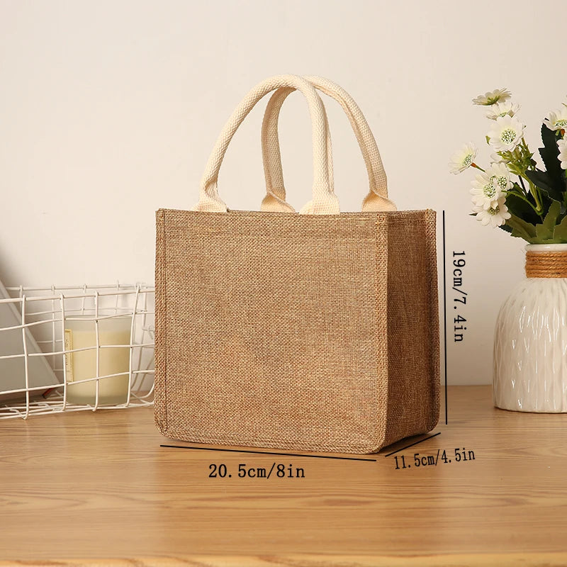 New Large Capacity Linen Tote Bag | Sophisticated Jute-Style Imitation Linen Shopping Bag | Elegant Versatile Travel Organizer | "Dignified" Minimalist Casual Handbag Luxegan