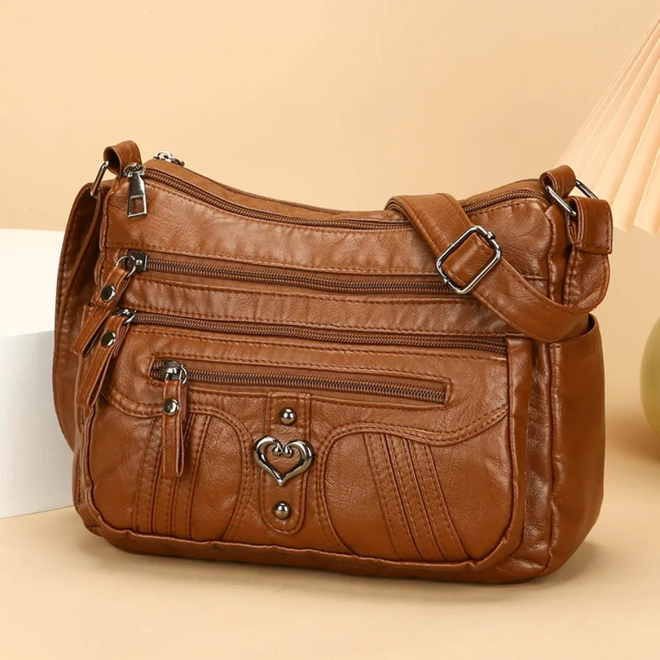Messenger Sling Bag for Men | PU Small Zipper Crossbody Pouch Luxegan