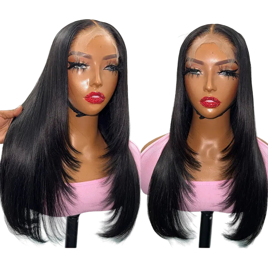 Real HD Lace Closure Wig | Sophisticated 5x5 / 6x6 / 7x7 Skinlike HD Lace Melt | Elegant Layered Cut Straight Brazilian Human Hair | "Dignified" 26+ Inch Pre-Plucked "Bye Bye Knots" Glueless Wig Luxegan