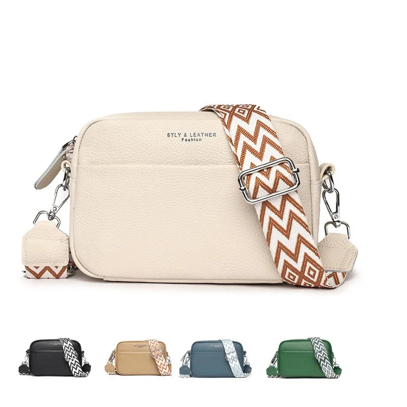 Luxury Genuine Cowhide Leather Handbag for Women | Fashion Square Box Crossbody & Shoulder Bag | Premium Daily Casual Purse & Lady’s Gift (Solid Pattern) Luxegan