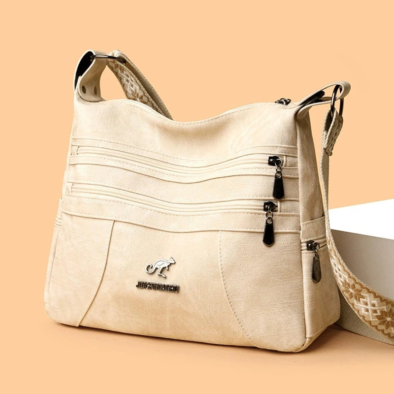 Vintage Style Shoulder Bag | Multi-Layer Crossbody Bag & Casual Faux Leather Handbag Luxegan