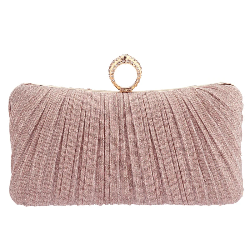 Luxury Design Women's Evening Clutch Bag | Shoulder Bag, Party Wedding Prom Birthday Long Square Bags & Pleated Elegant Handbag 
Luxegan