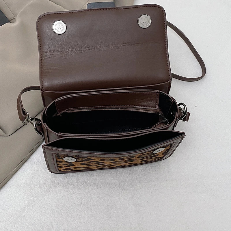 Leopard Print Mini Square Bag | Fashion Crossbody Shoulder Purse Luxegan