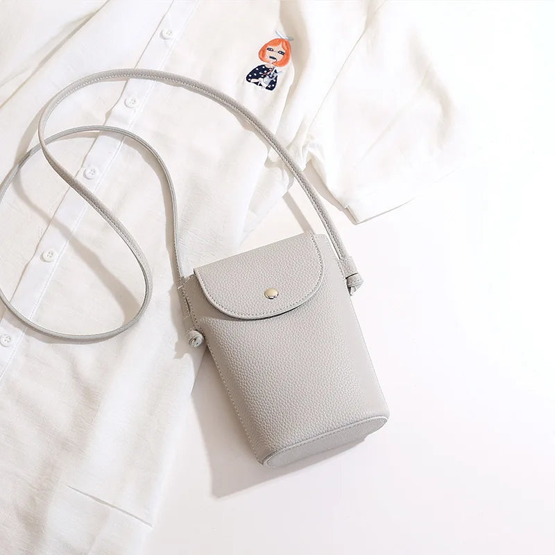 New PU Leather Mobile Phone Bag Women's | Small Flap Shoulder Crossbody Bag | Daily Hasp Purse Casual Outdoor Travel Key Wallet Sac Luxegan