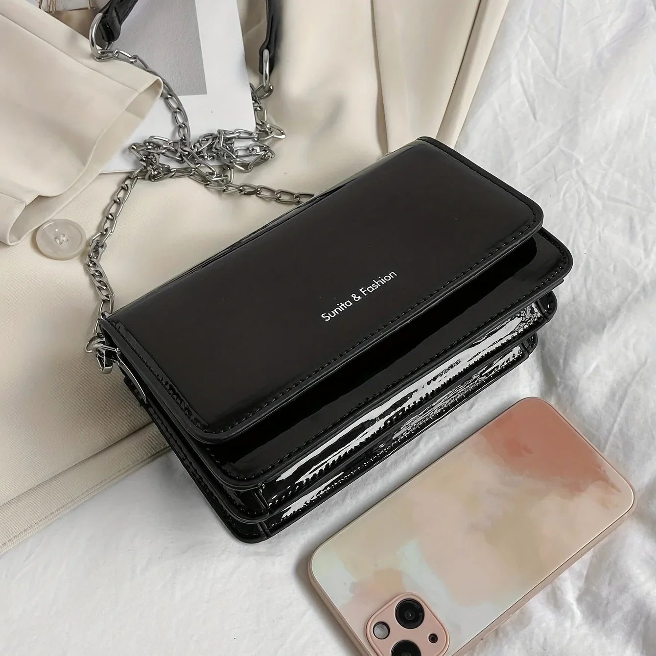 New PU Leather Mini Crossbody Bag | 2-Compartment Flip Shoulder Bag Luxegan