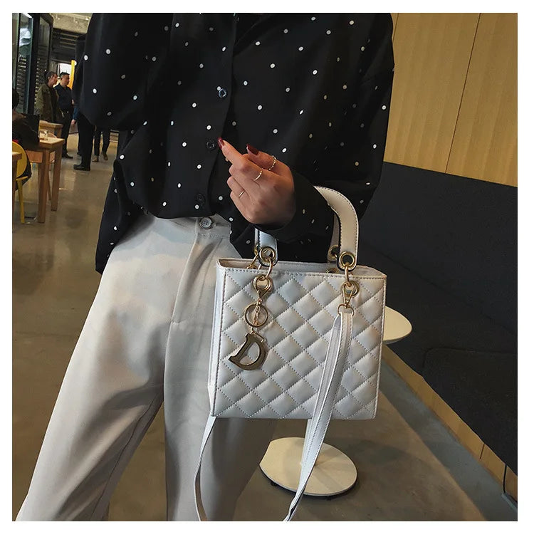 Luxury Lingge Chain Tote Bag | Women's Fashion Shoulder & Crossbody Handbag Luxegan