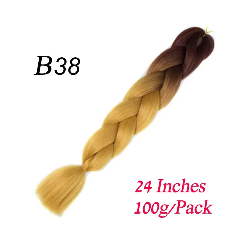 Lihui 24 Inch Pre-Stretched Synthetic Braiding Hair – Kanekalon Jumbo Braid | 100g | 100+ Ombre Colors