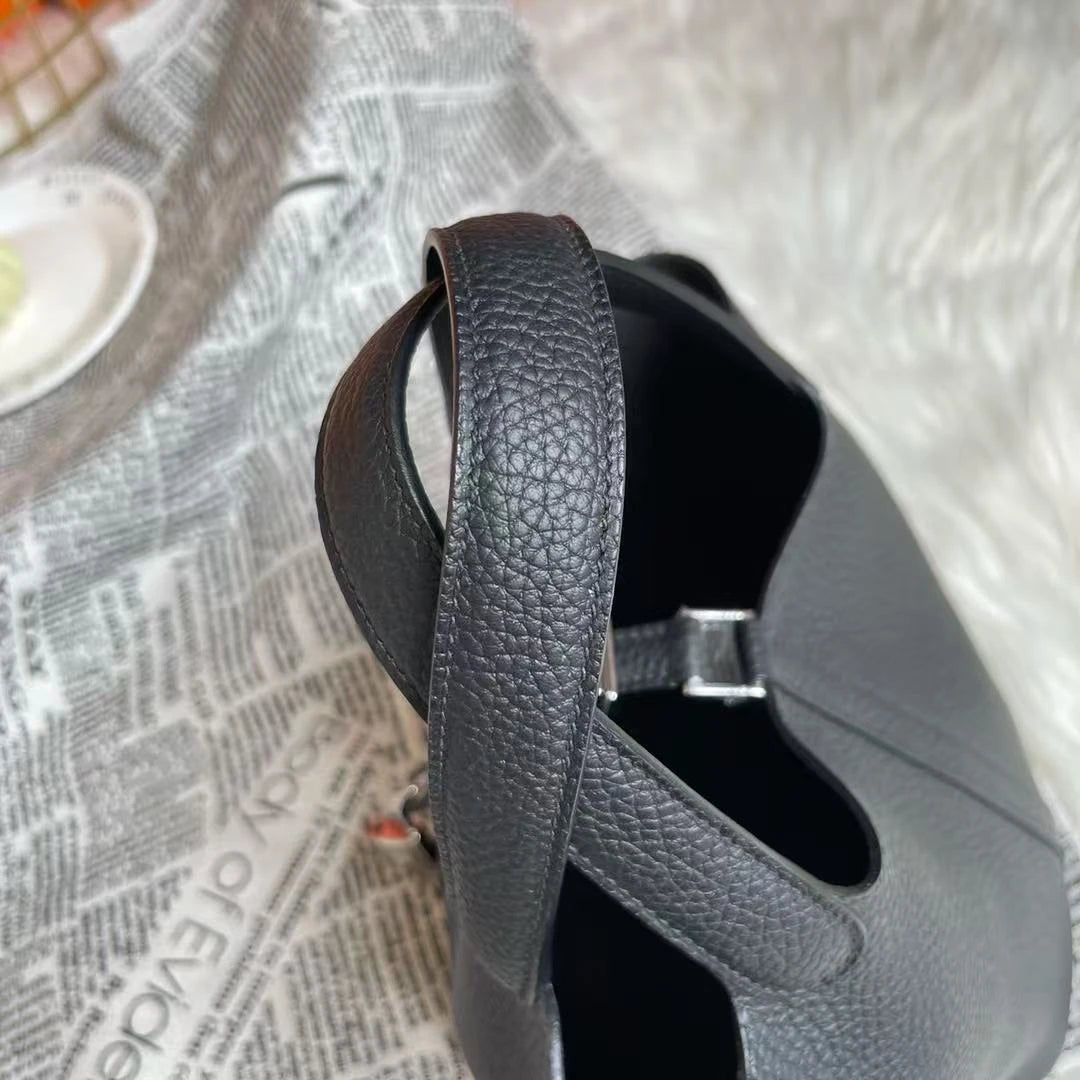 Genuine Leather Solid Casual Tote | Soft Hand-stitched Bucket Commuter Handbag Luxegan