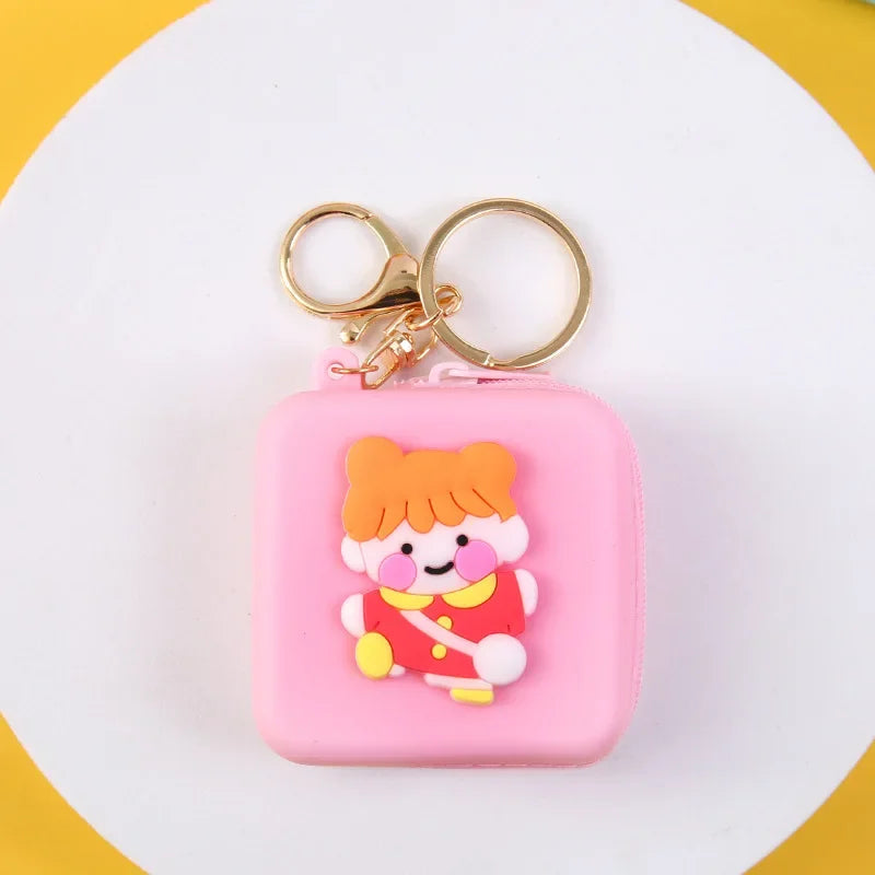 Cute Women Coin Wallet Pendant Keychain | Silicone Round Coins Bag Small Girls Key Bag | Mini Purse Kid Gift Luxegan