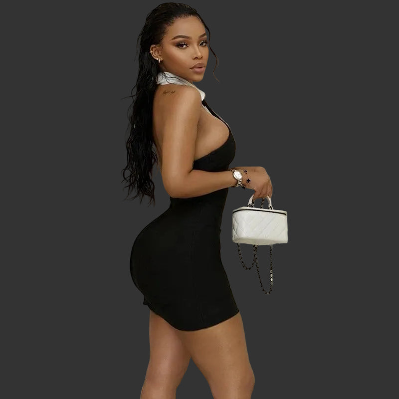 Off-Shoulder Backless Mini Dress Luxegan