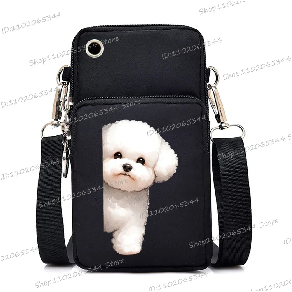 Funny Anime Dog Print Mobile Phone Bag | Unisex Crossbody & Handbag Luxegan