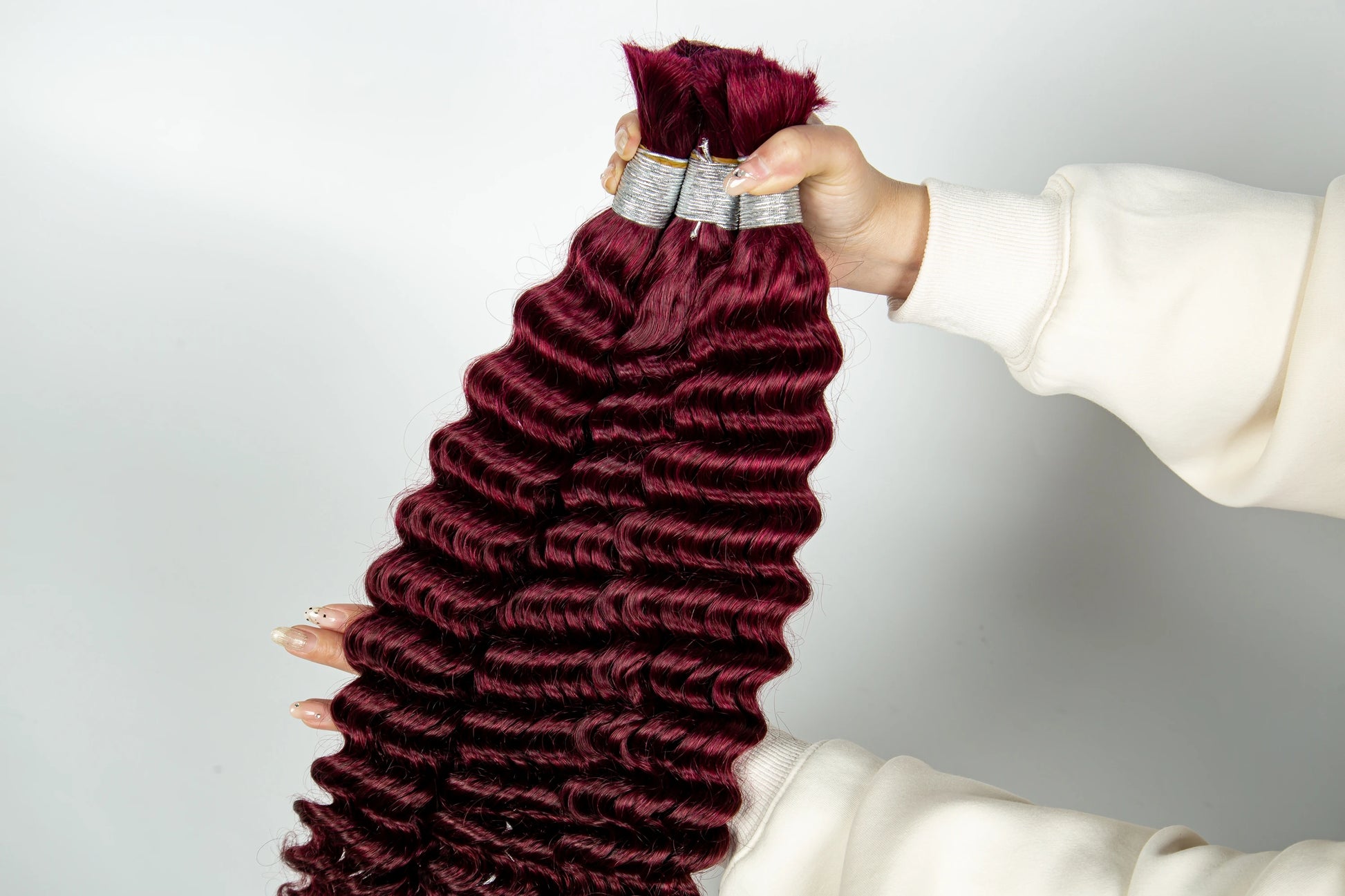 Deep Wave Human Hair Bulk for Boho Braids | No Weft Braiding Hair | 16-24in - view 8