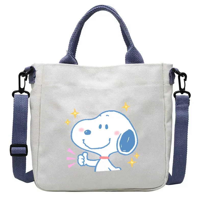 Kawaii Snoopy Cartoon Canvas Bag | Crossbody School Bookbag for Students Luxegan