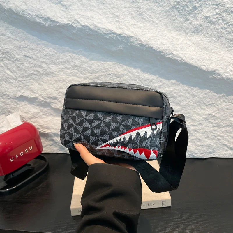 Bolso cruzado creativo con boca de tiburón, monedero simple, bolso para teléfono móvil, bolso cruzado informal de moda, bolso cuadrado pequeño de gran capacidad